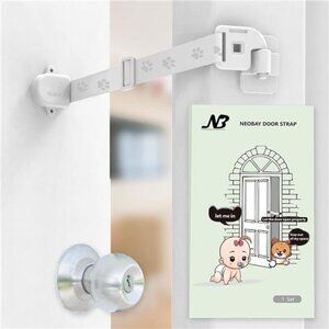 Child Proof Door Lock with Adjustable Door Strap and Latch